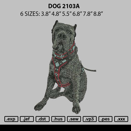Dog 2103a Embroidery File 6 sizes