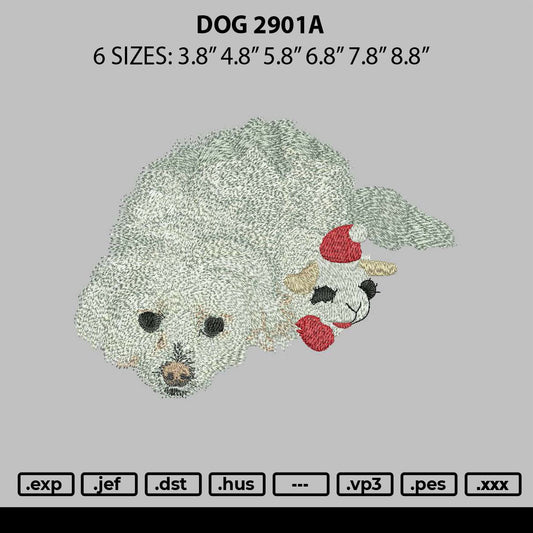 Dog 2901a Embroidery File 6 sizes