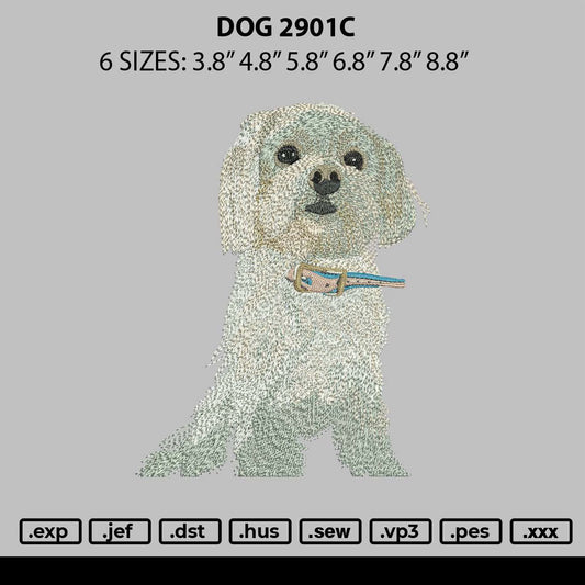 Dog 2901c Embroidery File 6 sizes