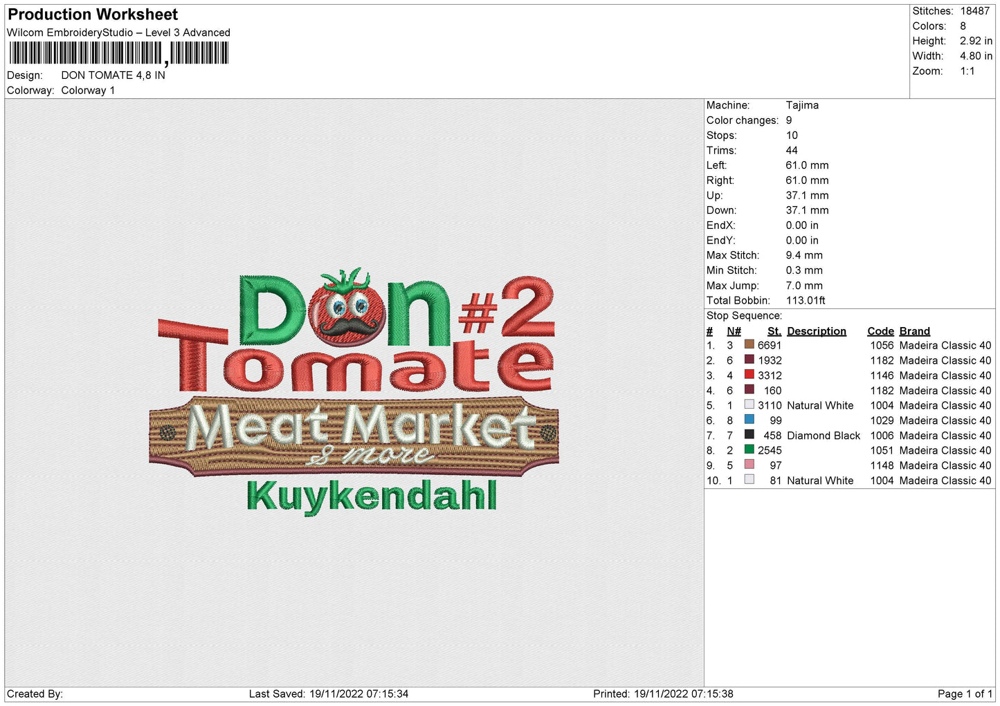 don tomate Embroidery