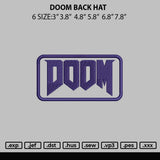 Doom Back Hat Embroidery File 6 sizes