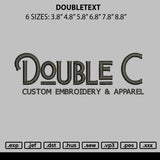 Doubletext Embroidery File 6 sizes