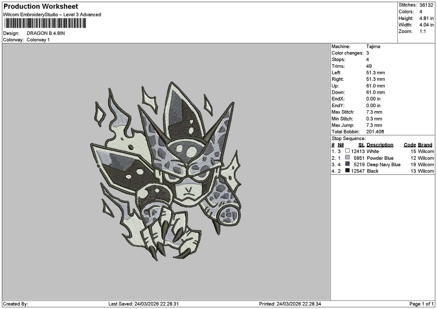Character 2403 Embroidery File 6 sizes