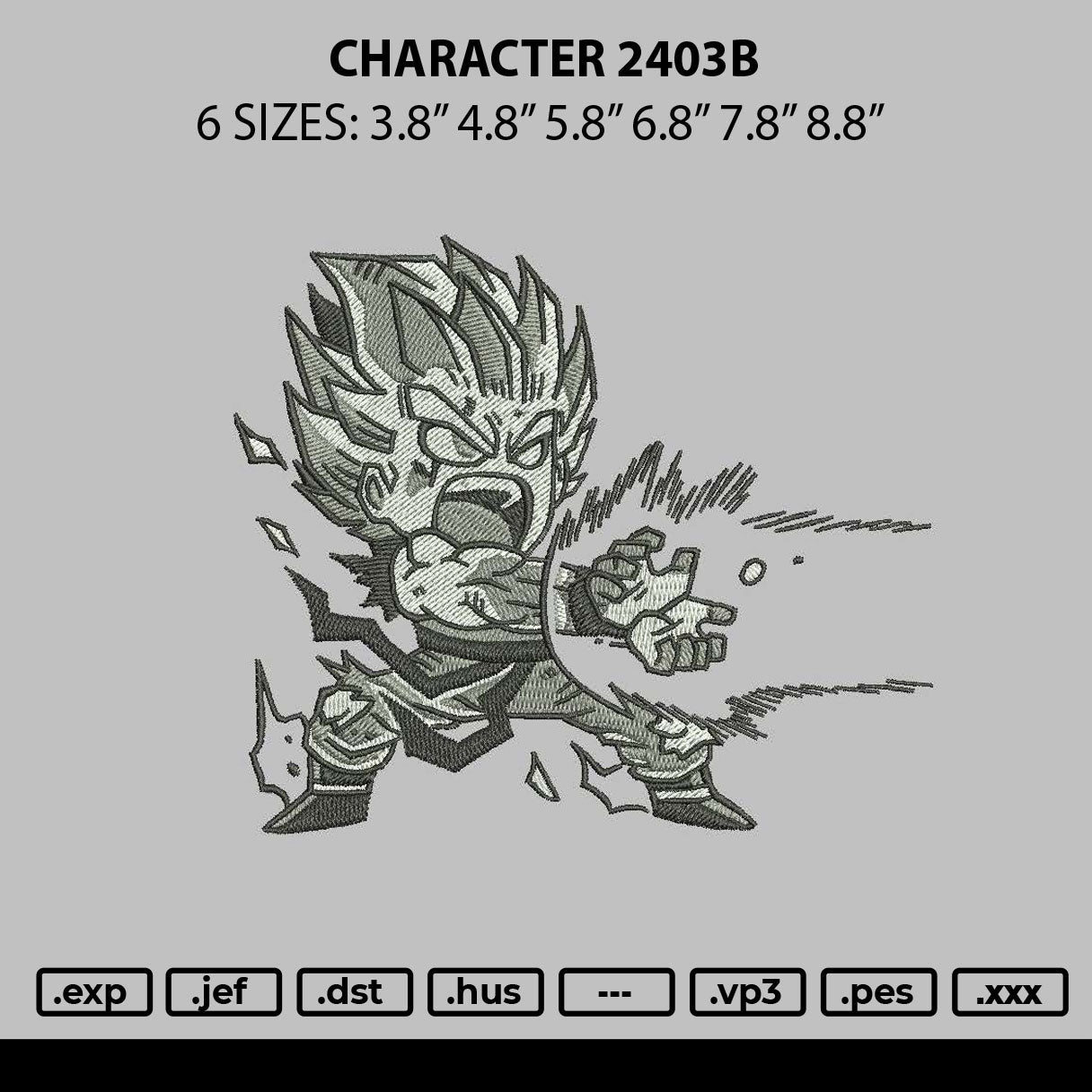 Character 2304b Embroidery File 6 sizes