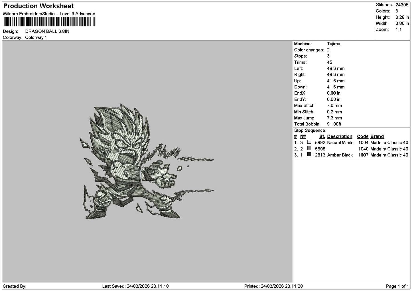 Character 2304b Embroidery File 6 sizes