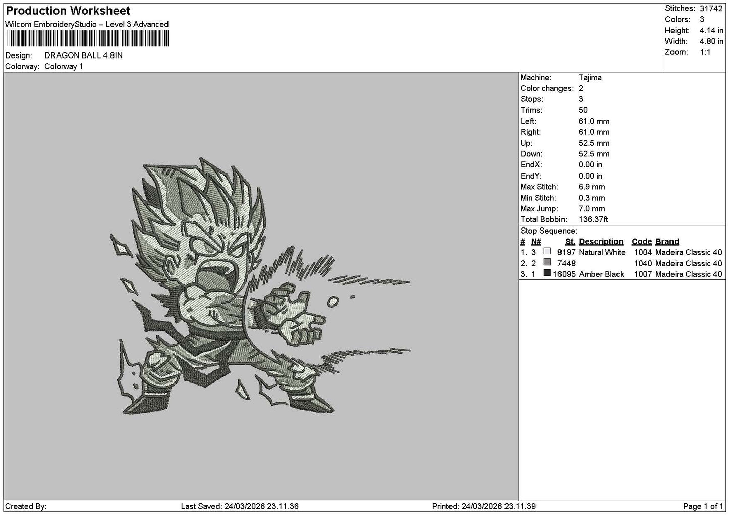 Character 2304b Embroidery File 6 sizes