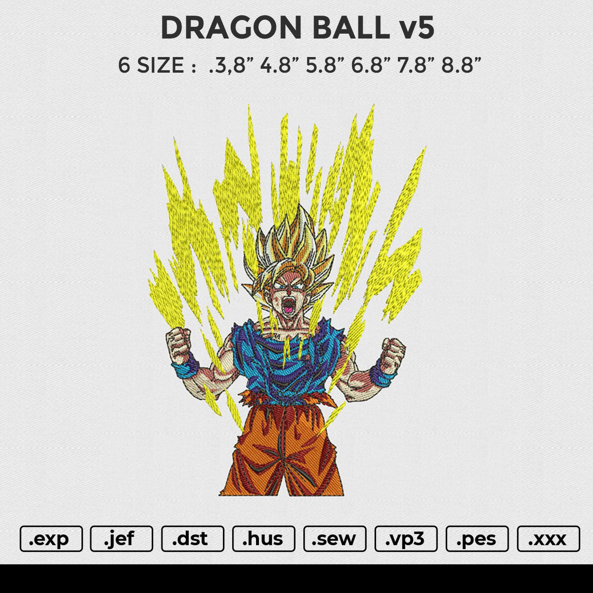 DRAGON BALL v5 Embroidery File 6 size