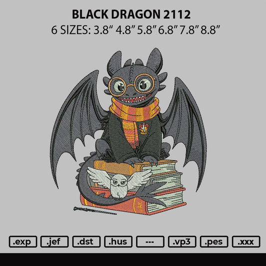Black Dragon 2112 Embroidery File 6 sizes
