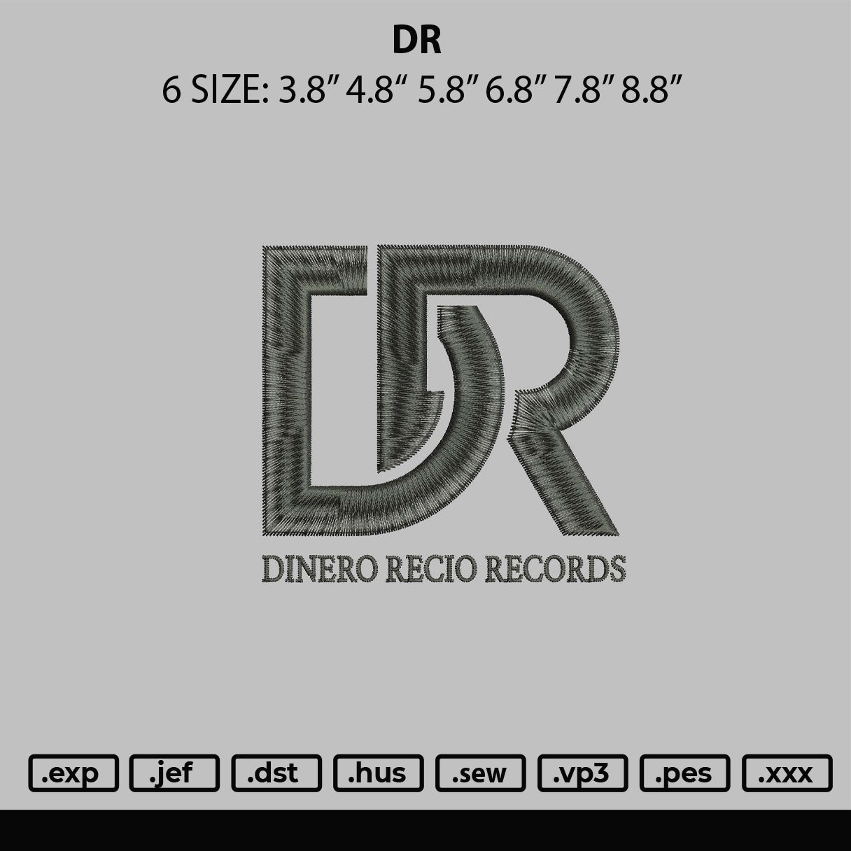 Dr Embroidery File 6 sizes