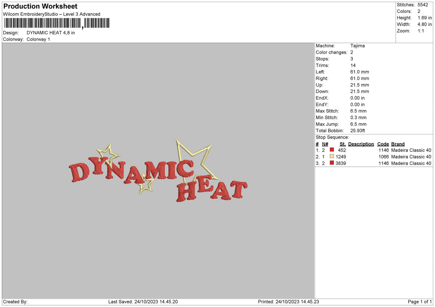 Dynamic Star Embroidery File 6 sizes