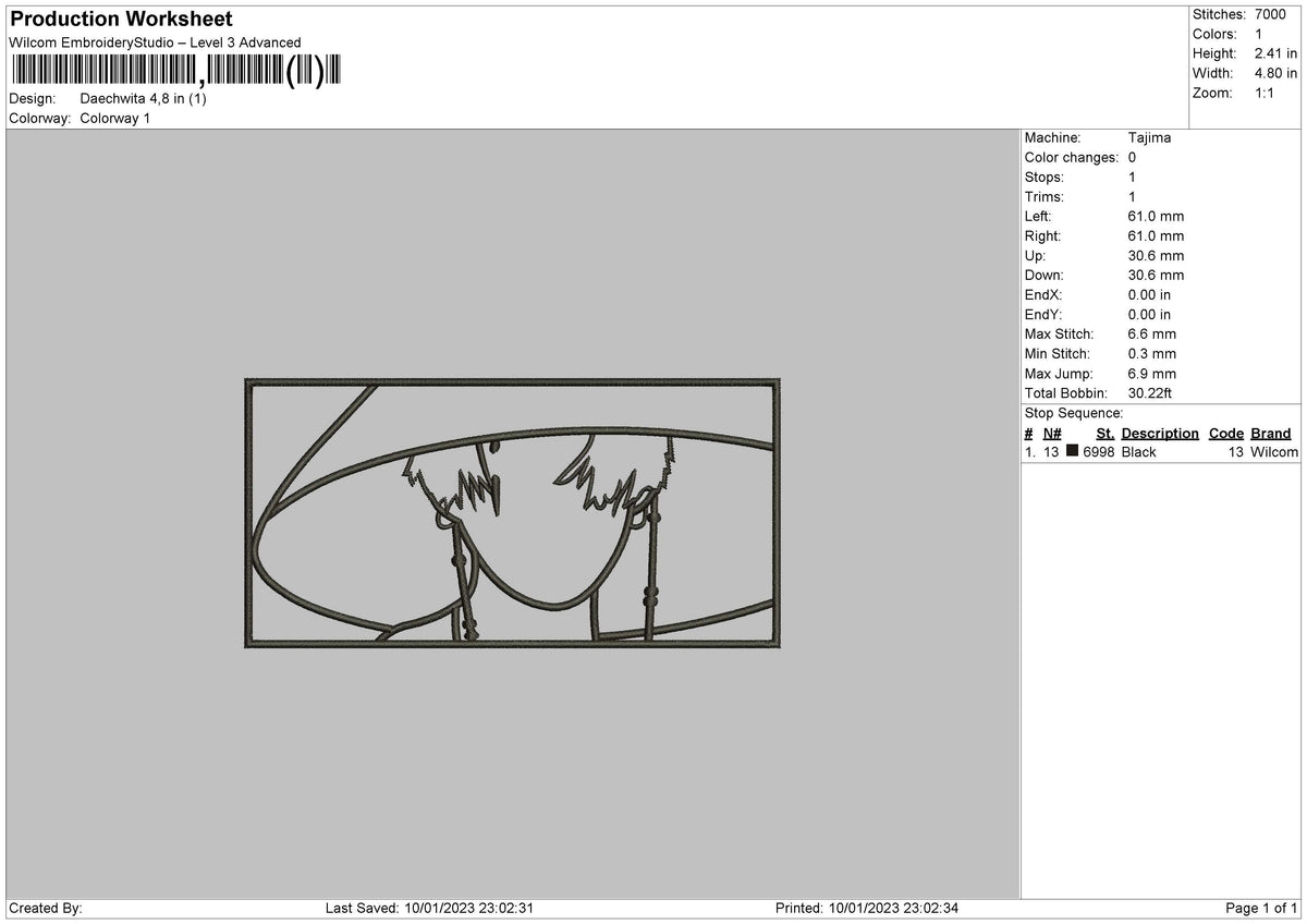 Daechwita Embroidery File 6 sizes