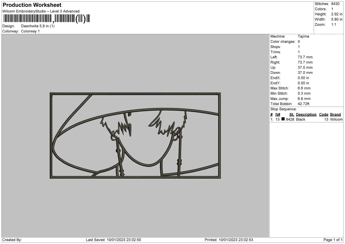 Daechwita Embroidery File 6 sizes