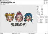 Demon Slayer Heads Embroidery File 6 size