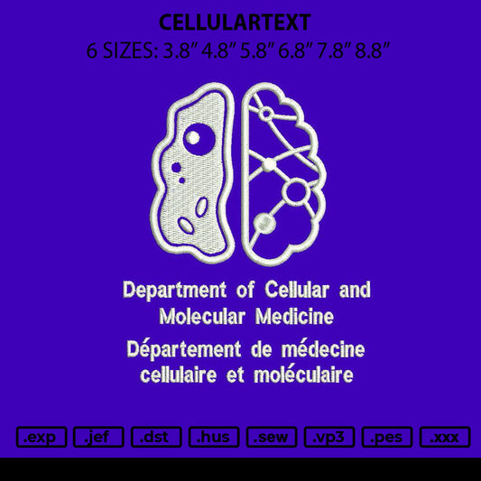 Cellulartext Embroidery File 6 sizes