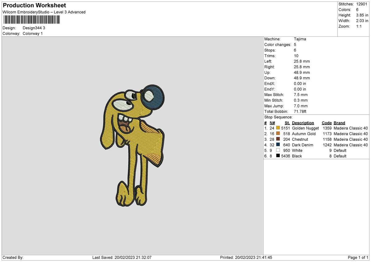 A Dog 02 Embroidery File 6 sizes
