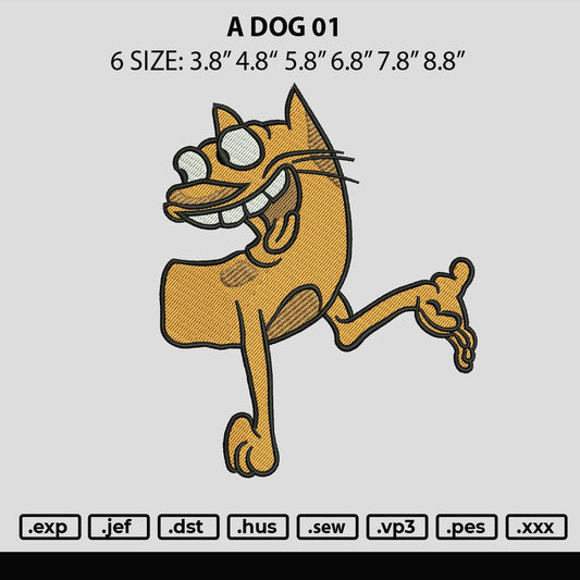 A Dog 01 Embroidery File 6 sizes