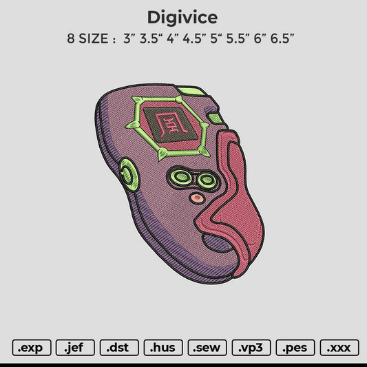 Digivice Embroidery File 6 size