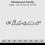 Dinosaurus family Embroidery File 6 size