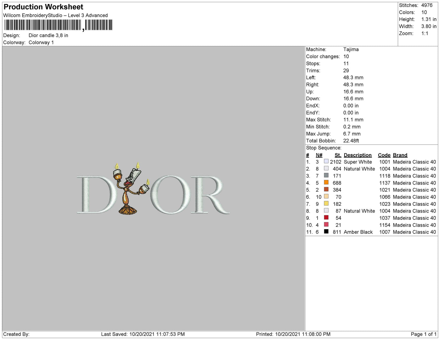 Dior candle