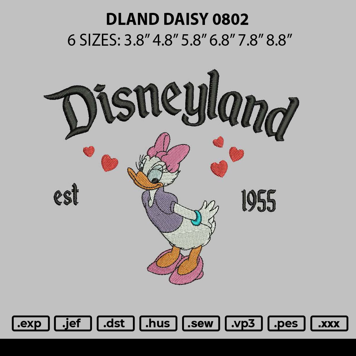 Dland Daisy 0802 Embroidery File 6 sizes