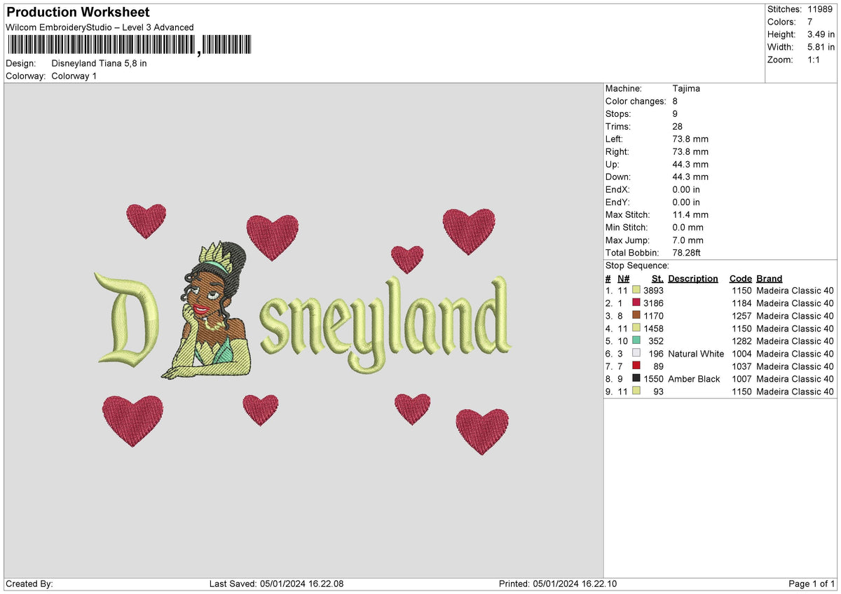 Tianaland Embroidery File 6 sizes