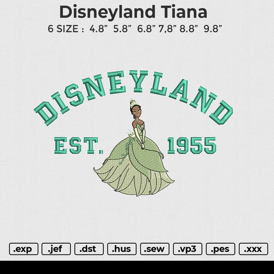 Disneyland Tiana Embroidery File 6 size