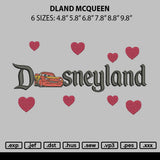 Dland Mcqueen 0401 Embroidery File 6 sizes