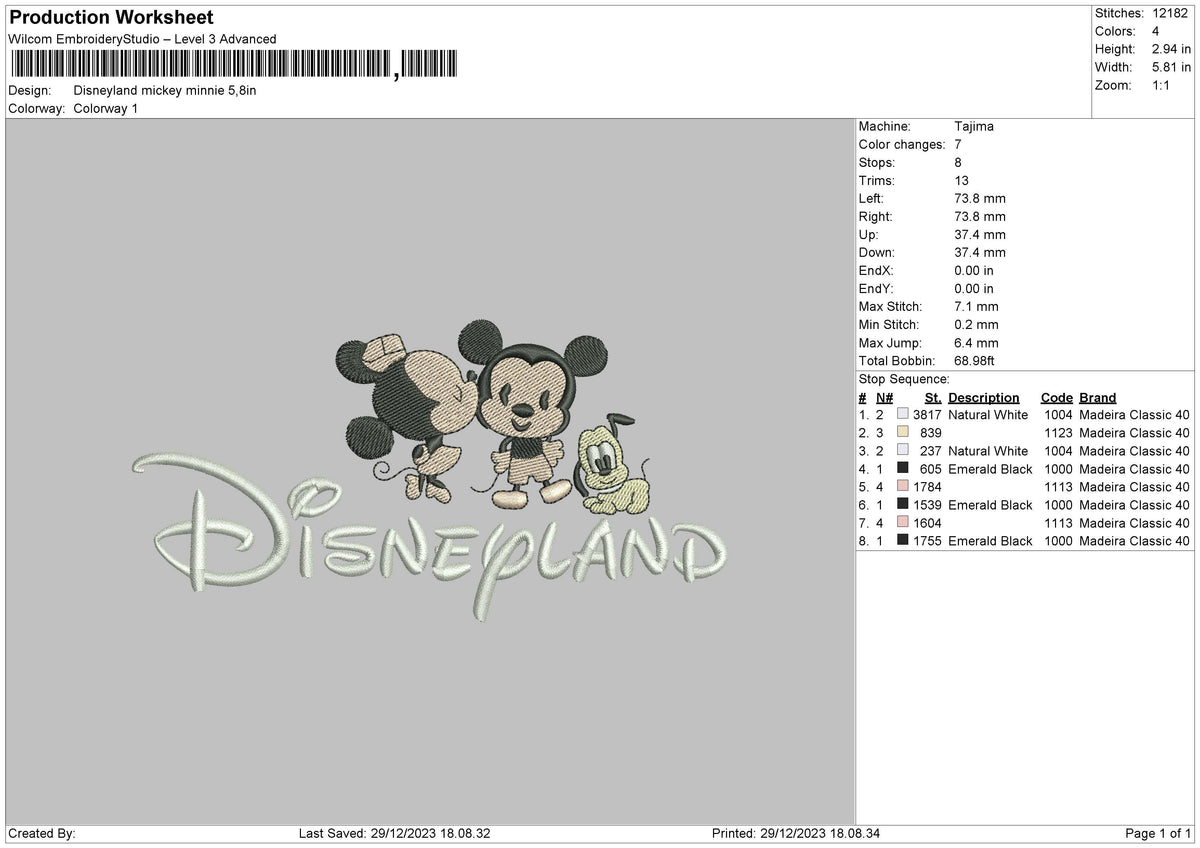 Mickeyminnie Land02 Embroidery File 6 sizes