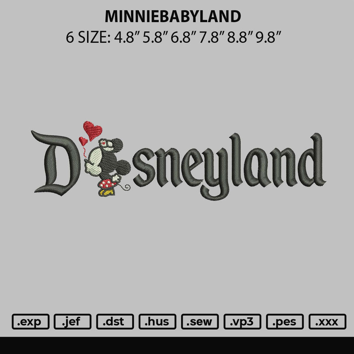 Minniebabyland Embroidery File 6 sizes