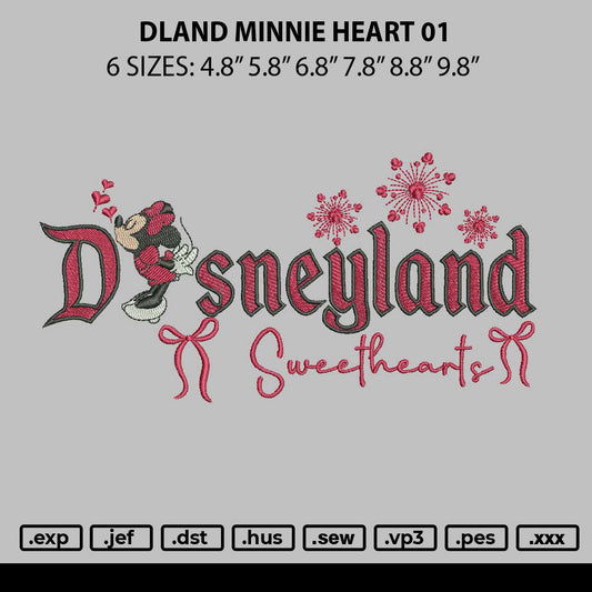 Dland Minnie Heart 01 Embroidery File 6 sizes