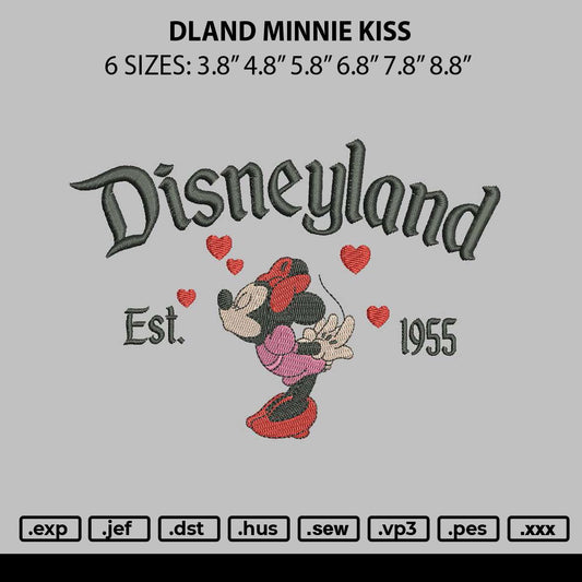 Dland Minnie Kiss Embroidery File 6 sizes