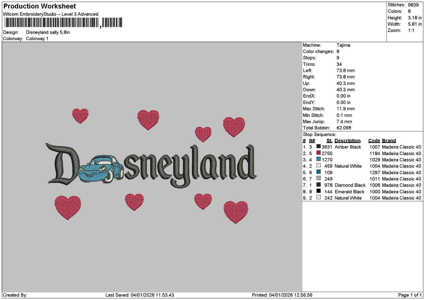 Dland Sally 0401 Embroidery File 6 sizes