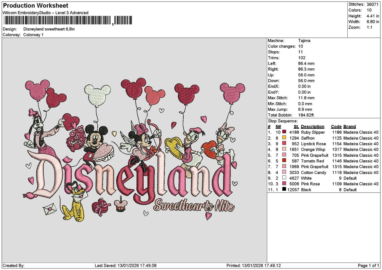 Dland Love 1301 Embroidery File 6 sizes