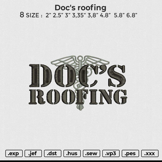 Doc's Roofing v2 Embroidery File 6 size