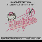 Hk Dodgerstext 1809 Embroidery File 6 sizes