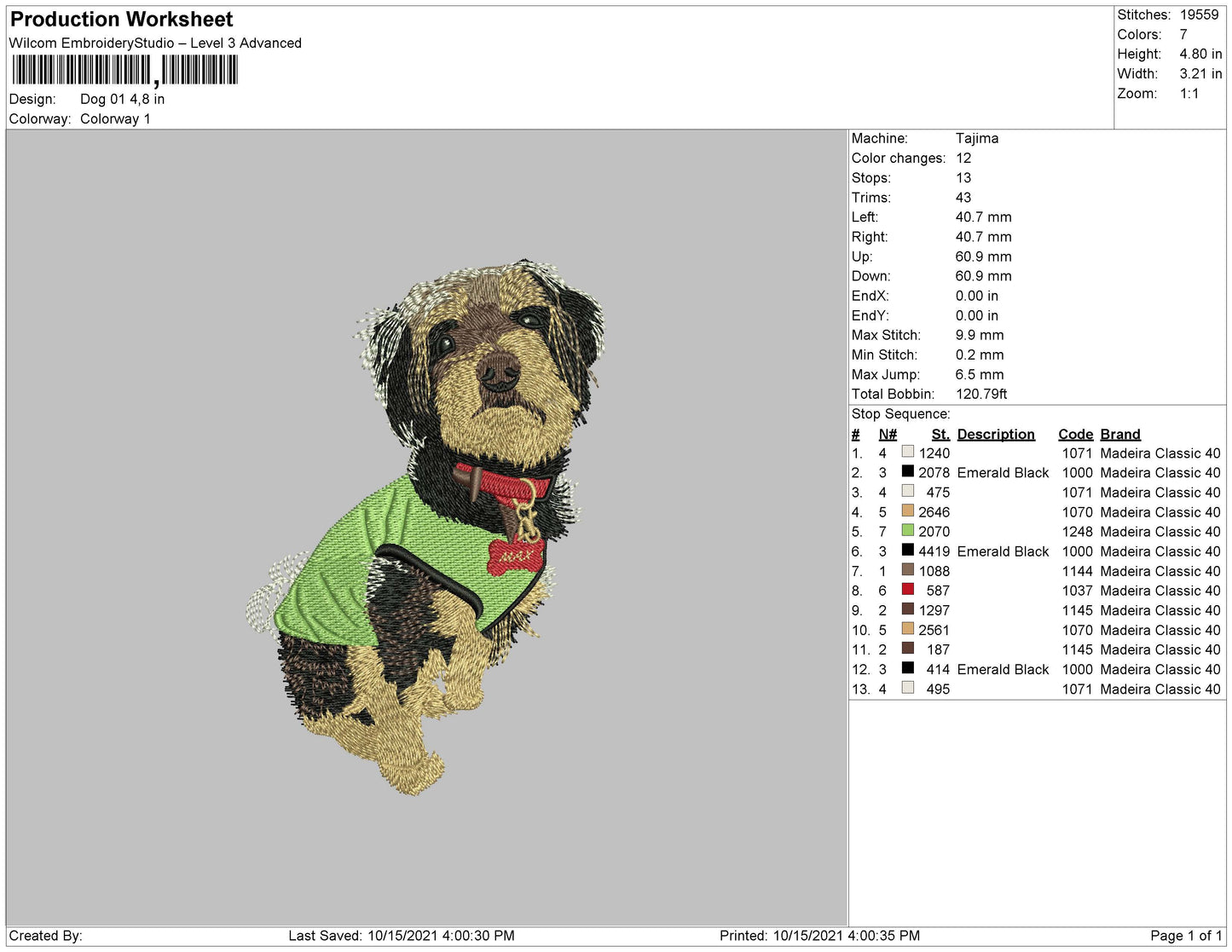 Dog 01 Embroidery