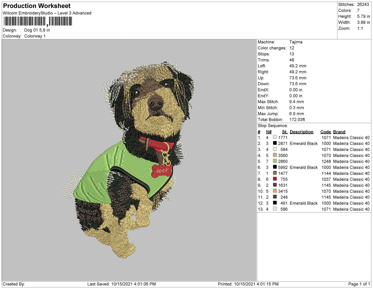 Dog 01 Embroidery