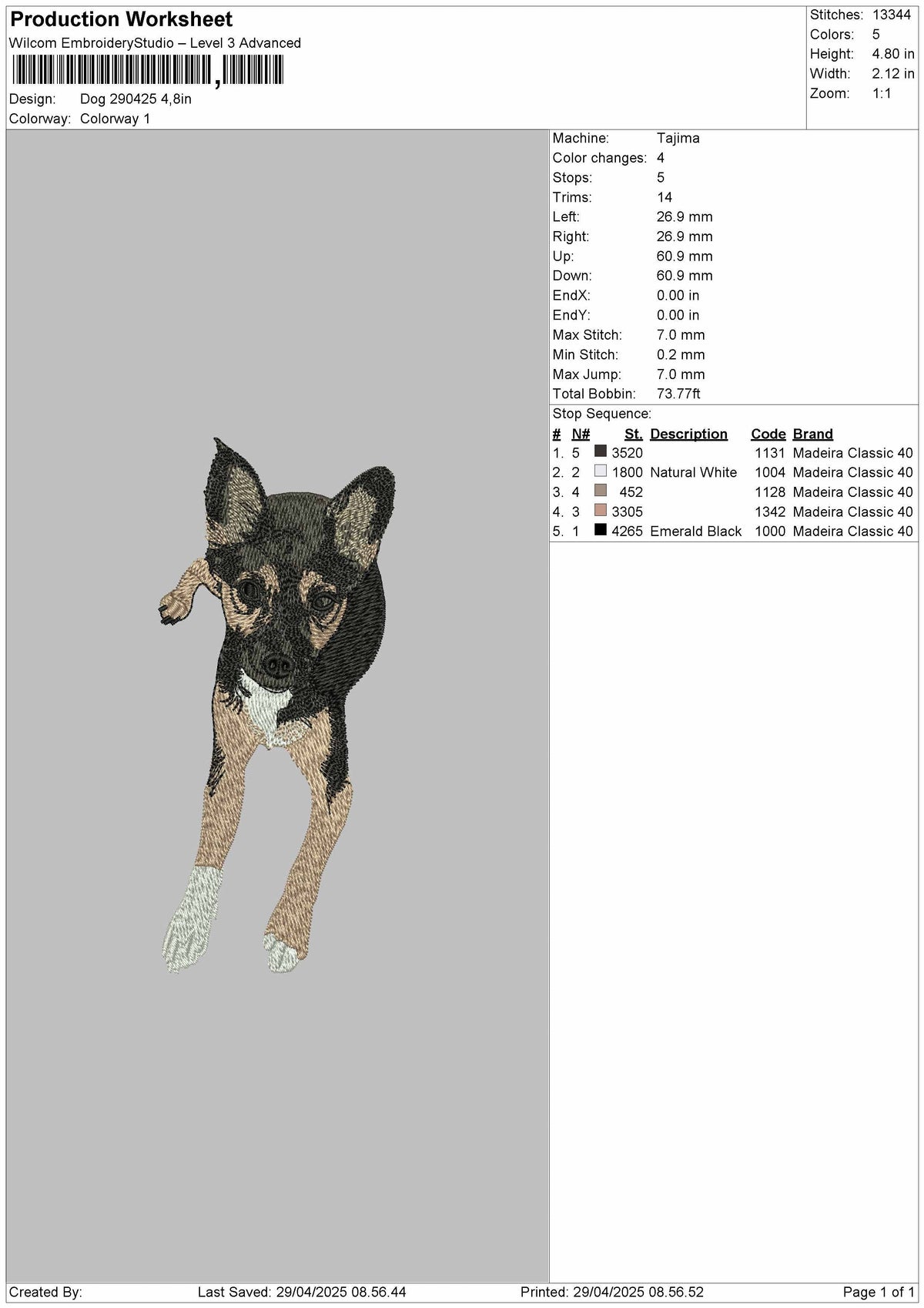 Dog 290425 Embroidery File