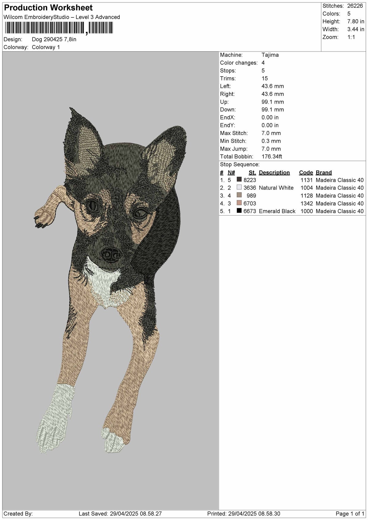 Dog 290425 Embroidery File