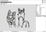 Dog Horse Outline Embroidery File 6 sizes