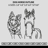 Dog Horse Outline Embroidery File 6 sizes