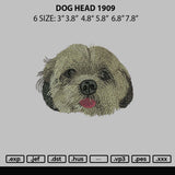 Dog Head 1909 Embroidery File 6 sizes