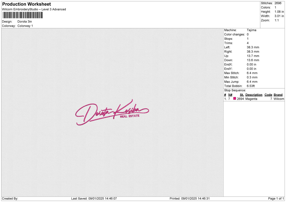 Dorota Embroidery File 6 size