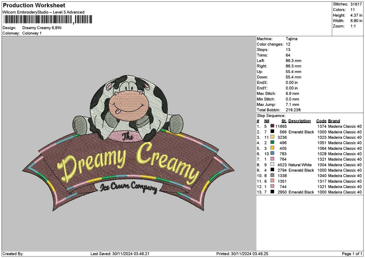 Dreamytext01 Embroidery File 6 sizes