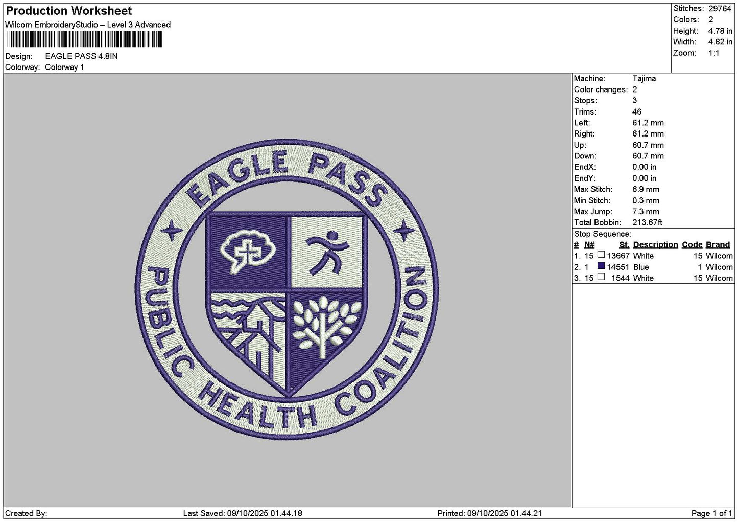 Eaglecircle Embroidery File 6 sizes