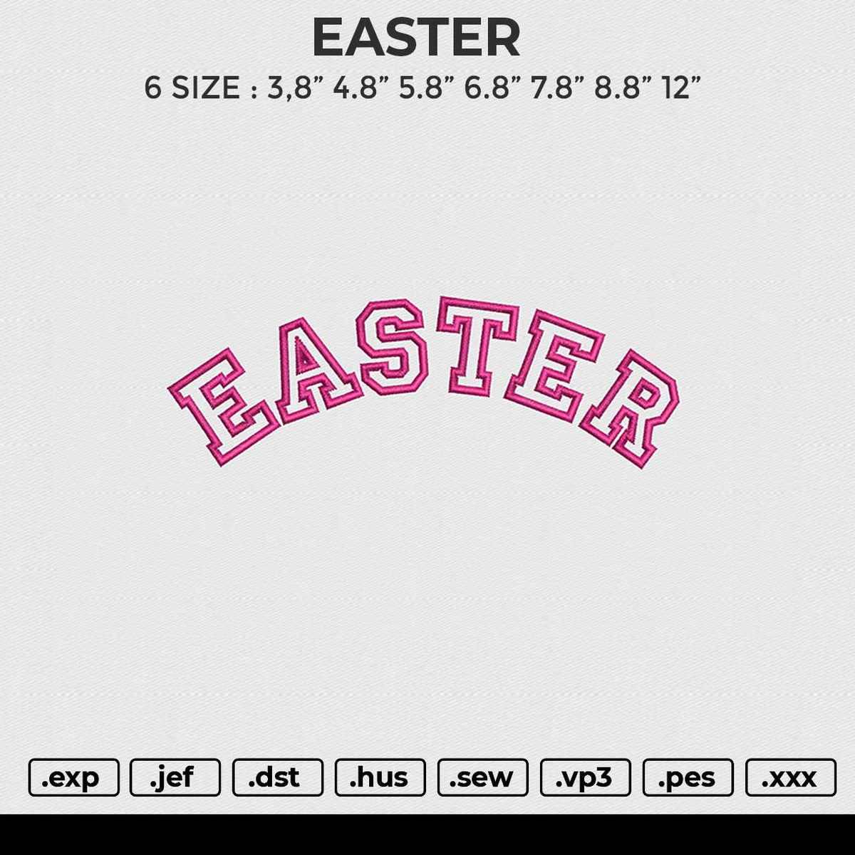 EASTER Embroidery File 6 size