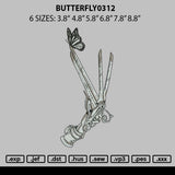 Butterfly0212 Embroidery File 6 sizes