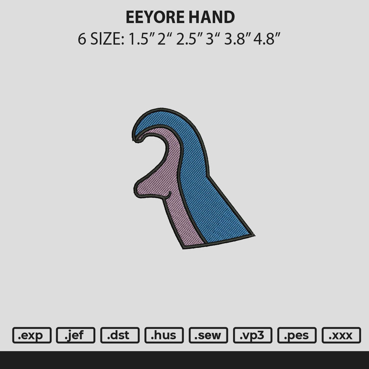 Eeyore Hand Embroidery File 6 sizes