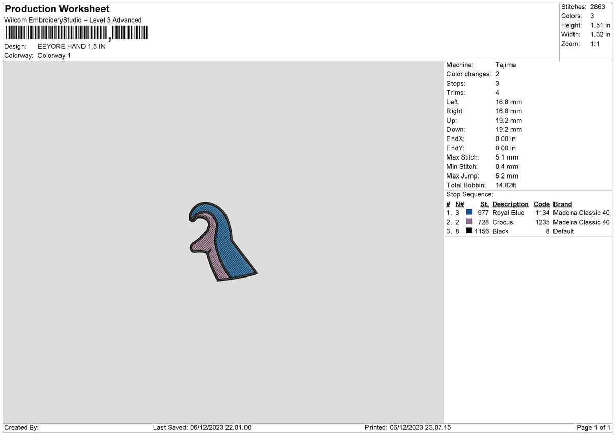 Eeyore Hand Embroidery File 6 sizes