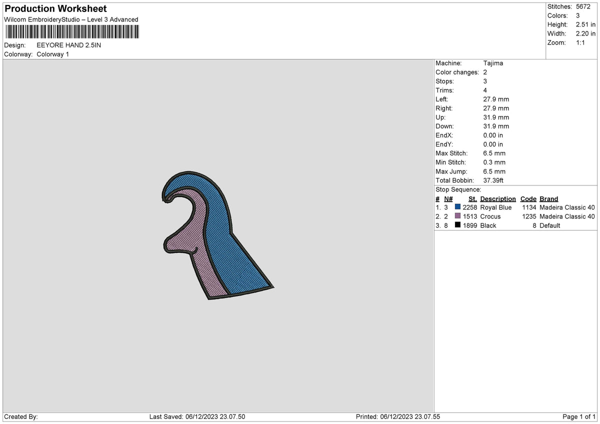Eeyore Hand Embroidery File 6 sizes
